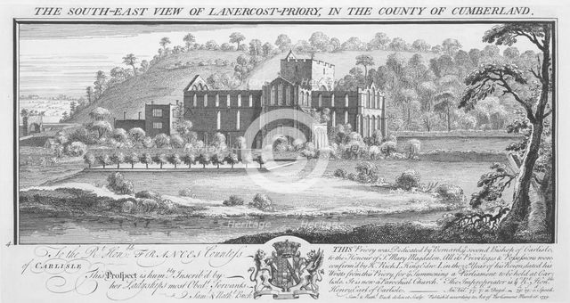 'South East View of Lanercost Priory in the County of Cumberland', 1739. Artists: Samuel Buck, Nathaniel Buck.