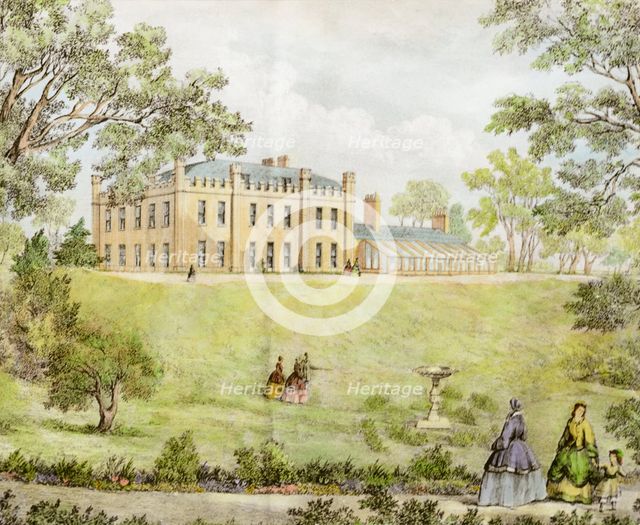 South-east view of Lenton Hall, Nottingham, Nottinghamshire, 1867. Creator: Unknown.