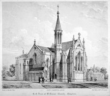South-east view of St James Church, Clapton, Hackney, London, c1860. Artist: Anon