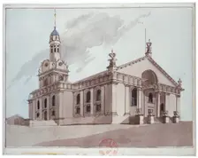 South-east view of the Church of St Alfege, Greenwich, London, 1800. Artist: Anon