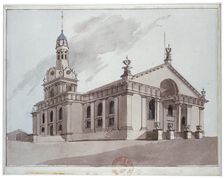 South-east view of the Church of St Alfege, Greenwich, London, 1800. Artist: Anon