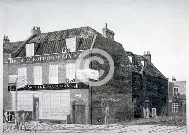 South-east view of the Grotto Inn, St George's Street, Southwark, London, 1825. Artist: Maddox