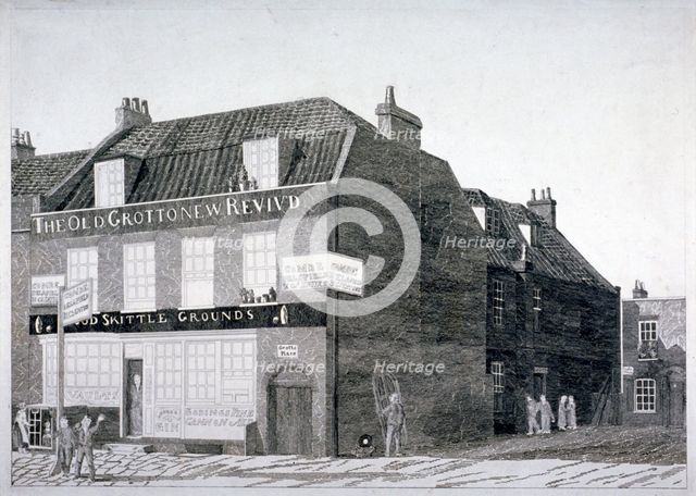 South-east view of the Grotto Inn, St George's Street, Southwark, London, 1825. Artist: Maddox