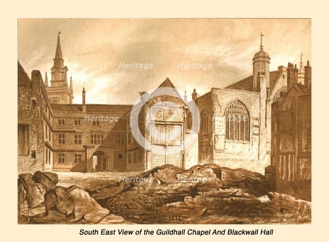 South East View Guildhall Chapel and Blackwell Hall, 1886. Artist: Unknown.