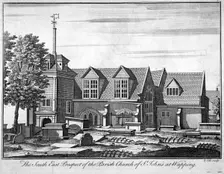 South-east prospect of the parish church of St John-at-Wapping, London, c1750. Artist: Benjamin Cole