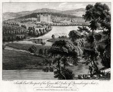 South East Prospect of his Grace the Duke of Queensberry's seat at Drumlanrig Scotland, 1775. Artist: Michael Angelo Rooker