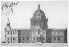 South elevation of St Paul's Cathedral, City of London, 1702. Artist: William Emmett