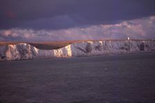 South Foreland Cliffs and Lghthouse from the Sea of Dover, England, 20th century. Artist: CM Dixon