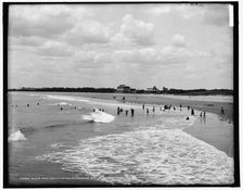 South from breakwater, Kennebunk beach, Maine, c1900. Creator: Unknown