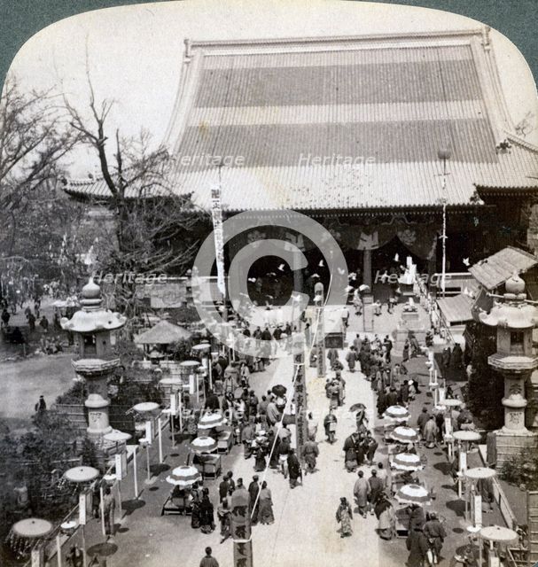 South front of Asakusa Temple, Tokyo, Japan, 1904. Artist: Underwood & Underwood