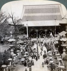 South front of Asakusa Temple, Tokyo, Japan, 1904. Artist: Underwood & Underwood
