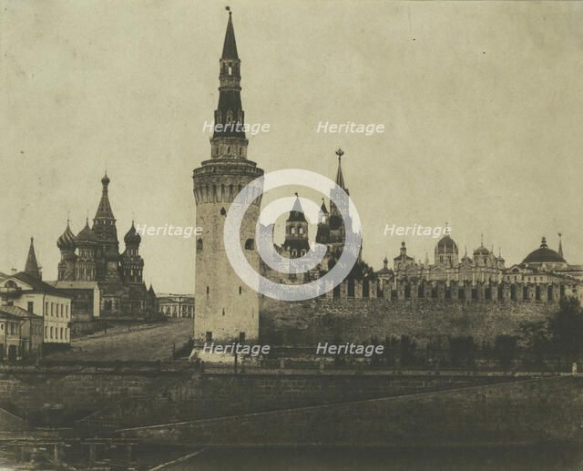 South Front of the Kremlin from the Old Bridge, 1852. Creator: Roger Fenton.