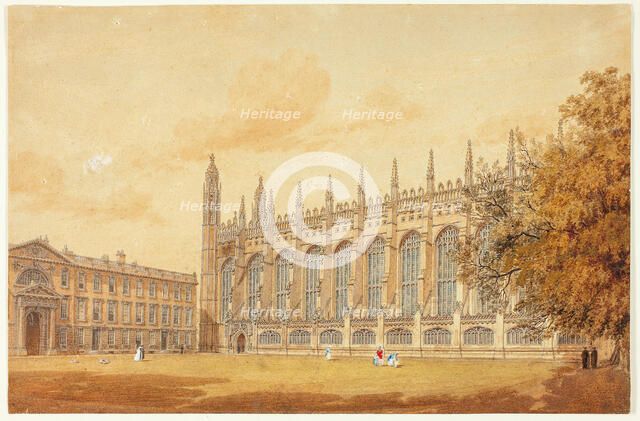 South Side of King's College Chapel, Cambridge, 1815/20. Creator: Frederick Mackenzie.