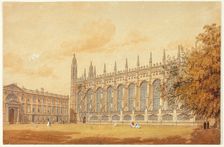 South Side of King's College Chapel, Cambridge, 1815/20. Creator: Frederick Mackenzie