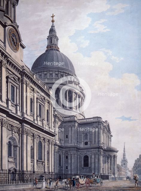 South side of St Paul's Cathedral, London, 1765. Artist: James Malton