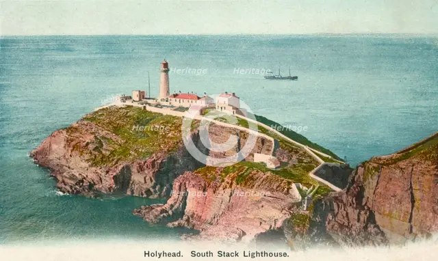South Stack Lighthouse, Holyhead, Anglesey, c1920. Artist: Unknown.