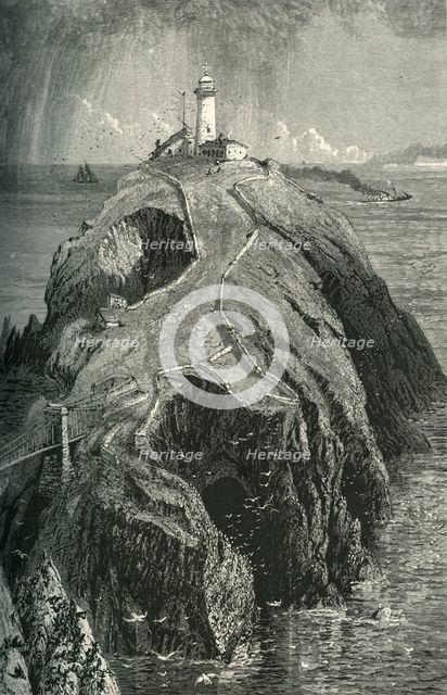 'South Stack Lighthouse, Holyhead', c1870.