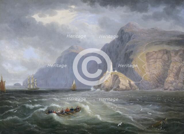 'South Stack Rock Holyhead', 1820-1830. Artist: James Wilson Carmichael.
