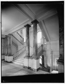 South stairway, first floor, Wayne County Building, Detroit, (1902?). Creator: Unknown