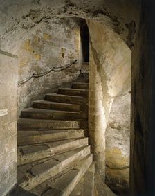 South staircase of the keep of Dover Castle, Kent, c2000s(?)