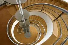South staircase, De La Warr Pavilion, Bexhill on Sea, East Sussex. Creator: Peter Thompson