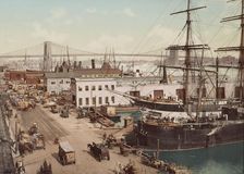 South Street and Brooklyn Bridge, New York City, c1901. Creator: Unknown