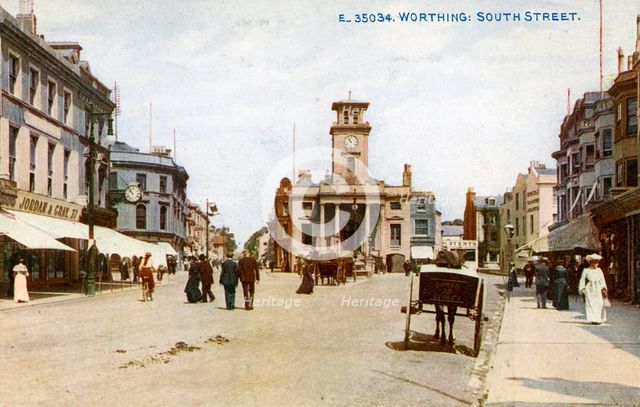 South Street, Worthing, Sussex, c1900s(?).Artist: Photochrom Co Ltd of London