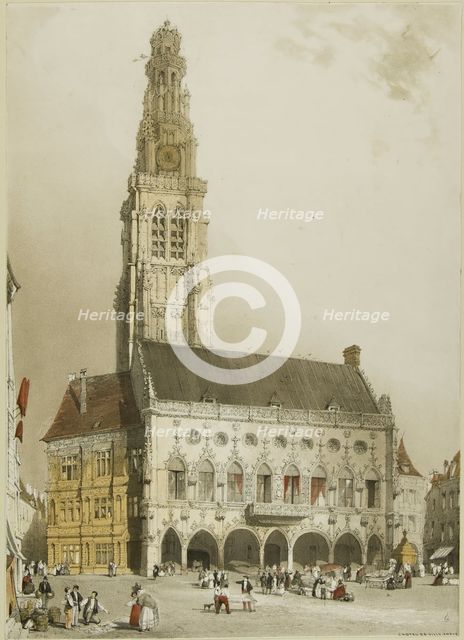 South Porch of Chartres Cathedral, 1839. Creator: Thomas Shotter Boys.