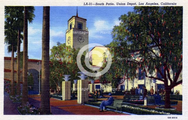 South Patio, Union Station, Los Angeles, California, USA. 1940. Artist: Unknown
