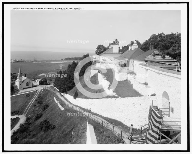 South Parapet, Fort Mackinac, Mackinac Island, Mich., c1908. Creator: Unknown.