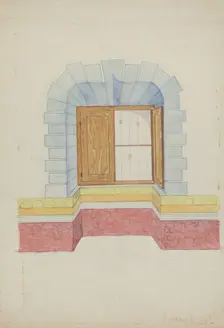 South Wall of "Governor's Room" at Mission, 1936. Creator: N. H. Yeckley