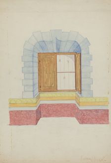 South Wall of "Governor's Room" at Mission, 1936. Creator: N. H. Yeckley
