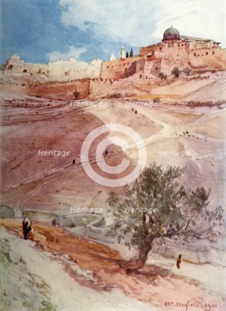 'South Wall of Jerusalem from the North End of the Village of Siloam', 1902. Creator: John Fulleylove.