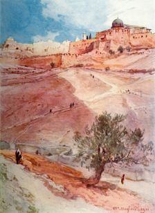 South Wall of Jerusalem from the North End of the Village of Siloam 1902. Creator: John Fulleylove