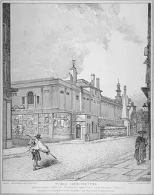 South-west view of Old Bethlehem Hospital, Moorfields and London Wall, City of London, 1814. Artist: John Thomas Smith