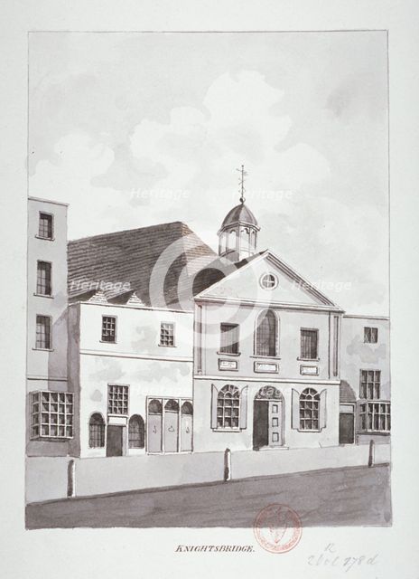 South-west view of Knightsbridge Chapel, London, c1796. Artist: Anon