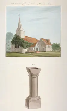 South-west view of St Mary's Church, Stapleford Tawney, Essex, c1800. Artist: Anon