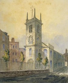 South-west view of the Church of St Olave Jewry, City of London, 1815. Artist: William Pearson