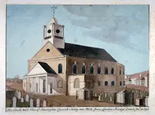 South-west view of the Church of St Mary Newington, Newington Butts, Southwark, London, 1798. Artist: Anon