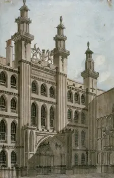 South-west view of the Guildhall front, City of London, 1810. Artist: George Shepherd