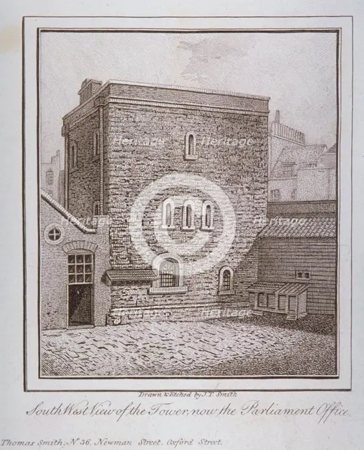 South-west view of the Jewel Tower, Old Palace Yard, Westminster, London, c1805. Artist: John Thomas Smith