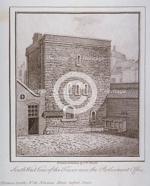 South-west view of the Jewel Tower, Old Palace Yard, Westminster, London, c1805. Artist: John Thomas Smith