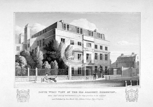 South-west view of the King's Head Academy, Homerton, Hackney, London, 1825. Artist: Anon