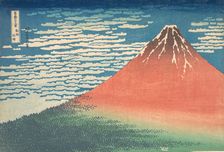 South Wind, Clear Sky (Gaifu kaisei), also known as Red Fuji, from the series Thirt..., ca. 1830-32. Creator: Hokusai
