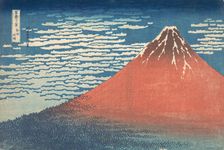 South Wind, Clear Sky (Gaifu kaisei), also known as Red Fuji, from the series Thirt..., ca. 1830-32. Creator: Hokusai