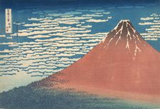 South Wind, Clear Sky (Gaifu kaisei), also known as Red Fuji, from the series Thirt..., ca. 1830-32. Creator: Hokusai