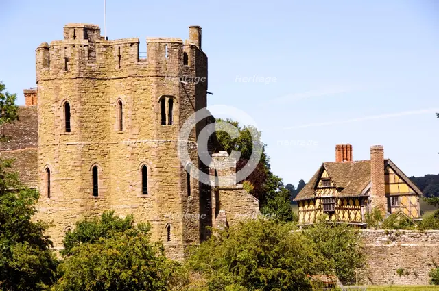 South tower and gatehouse, Stokesay Castle, Shropshire, c1997-c2016. Artist: James O Davies.