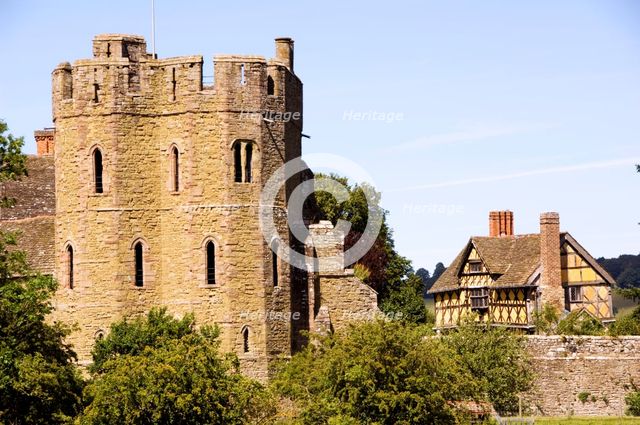 South tower and gatehouse, Stokesay Castle, Shropshire, c1997-c2016. Artist: James O Davies.