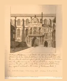 South View of the entrance into the Guildhall, c1669, (1886)