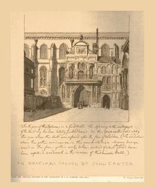 South View of the entrance into the Guildhall, c1669, (1886)